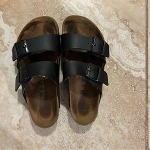 Birkenstocks Arizona Black Two-Strap Size 38